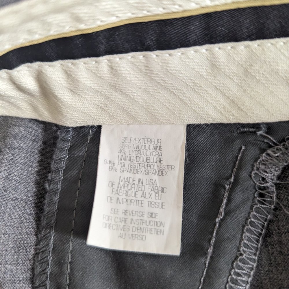 Theory Women's Wool Wide leg Lightweight Grey Dress Pants Size 4 - Picture 8 of 11
